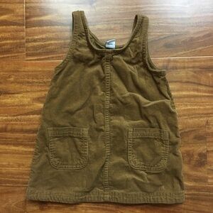 Old Navy Baby Girl Camel Corduroy Front Pocket Dress Size 18-24M Cottagecore